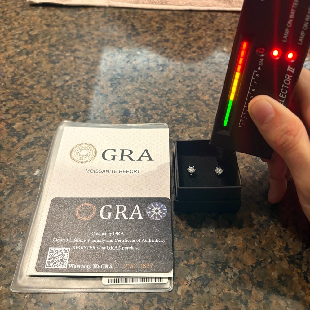 Moissanite Stud Earrings with GRA Report